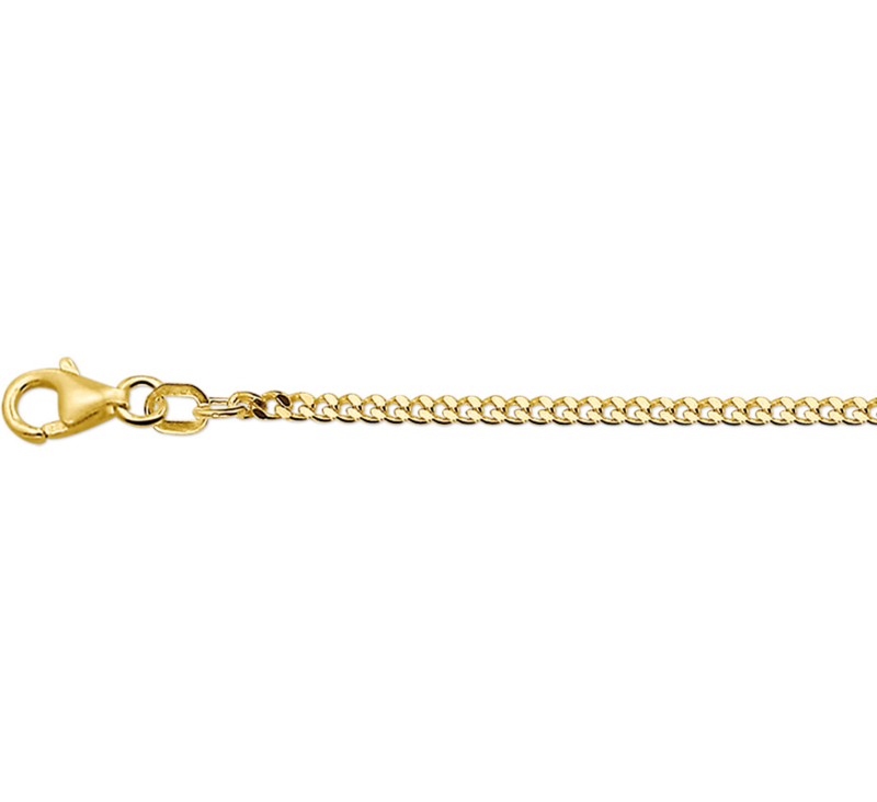Breed Gouden Gourmet Collier | Dikte: 2,1mm Lengte: 70cm