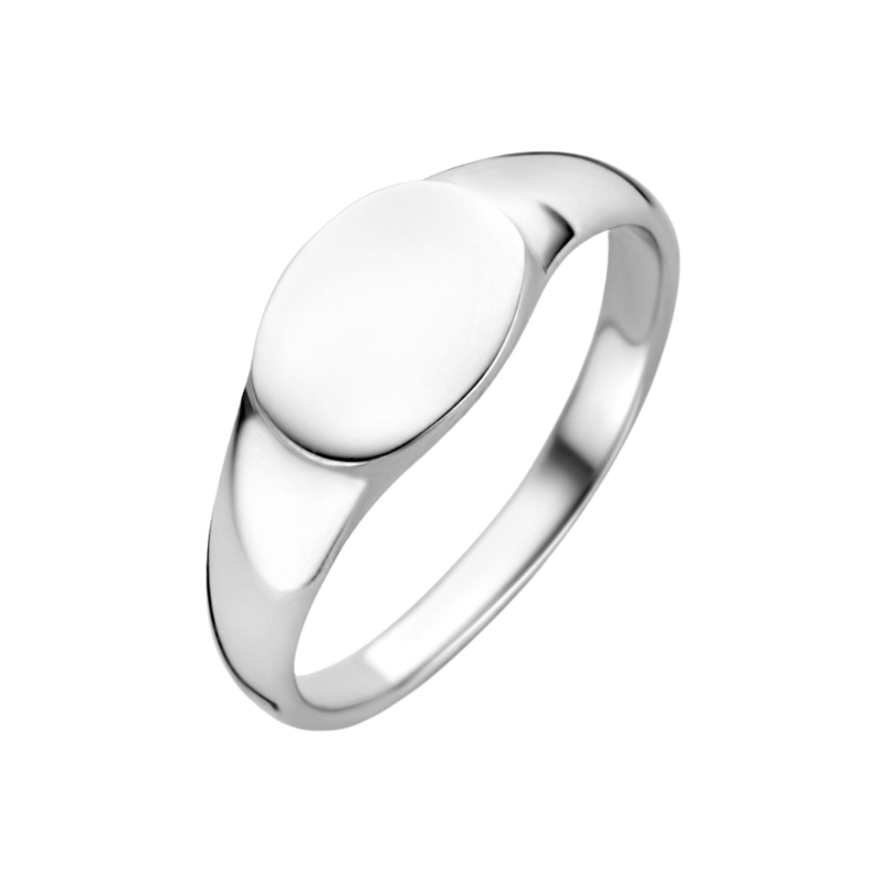 Zilveren Ovalen Graveer Ring | Ring met Initialen