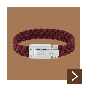 Tommy Hilfiger armband rood leer