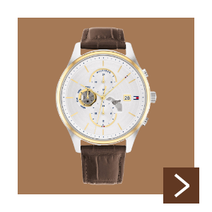 Tommy Hilfiger Horloge bruin leer