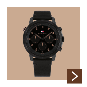 Tommy Hilfiger Horloge zwart leer