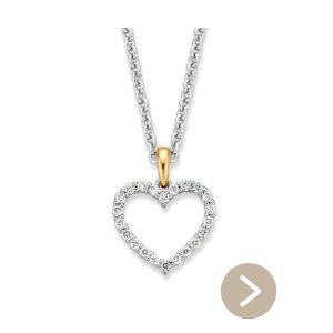 Excellent Jewelry Witgouden Collier met Hartvormige Hanger met Briljanten