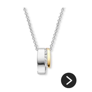 Excellent Jewelry Zilveren Hanger met Gouden Element en Zirkonia’s