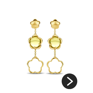 Excellent Jewelry Gouden Kwarts Bloemvormige Oorstekers