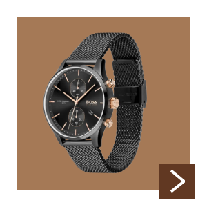 BOSS ASSOCIATE Zwart Stalen Herenhorloge HB1513811