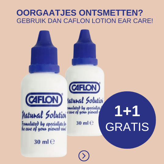 Oorgaatjes ontsmetten met Caflon lotion ear care 30 ml 1+1 GRATIS