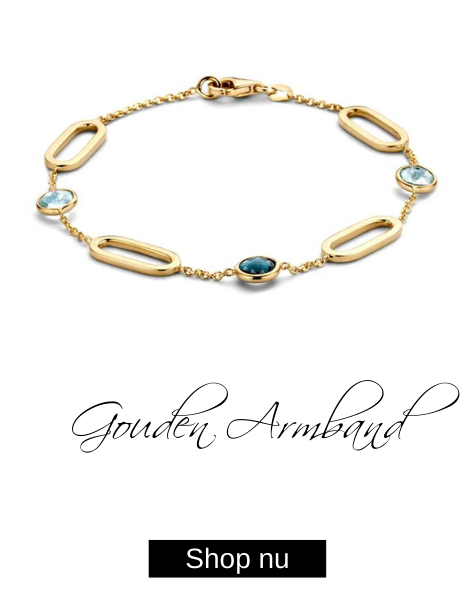 Excellent Jewelry Armband met Topaas en Opengewerkte Schakels