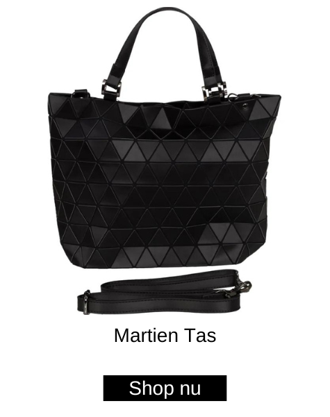 Martien Tas | Mat Zwarte Geo Handtas Groot | Malique