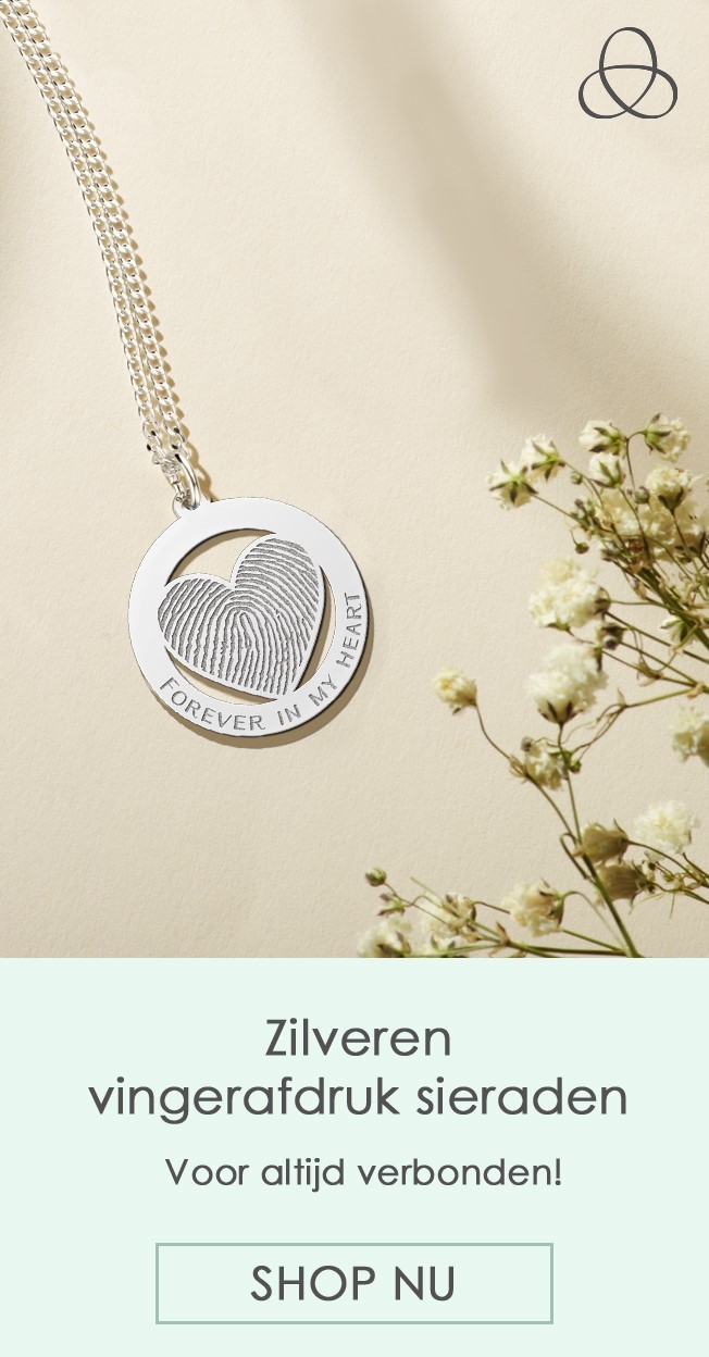 Zilveren vingerafdruk sieraden