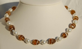 Prachtketting in topaz met wit (SW-005)