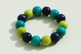 Armband in blauw, groen en turquoise (ABH-002)