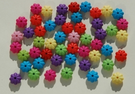 Kleurige bloemetjeskralen of dikke spacers (AC-113-PH6)
