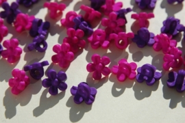 Knoopjeskralen in bloemvorm, in roze-paars mix (AC-118-PH)