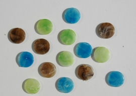 Acryl mix in bruin, blauw en lichtgroen, natuursteenlook (AC-038)