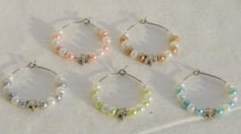 Winecharms met pastel glaspareltjes (WCD-01)