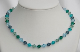 Blauw-groentinten Swarovski-ketting (SW-009)