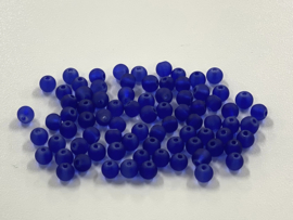 Koningsblauwe frosted kralen (K-027-PH)