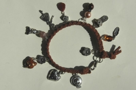 Korte wrap bracelet in bruin (AB-15)