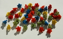 Knoopjeskralen in bloemvorm, gekleurde mix (AC-117_PH)