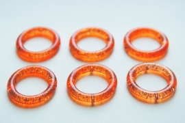 Grote oranje ringen met glitter (AC-102-PH)