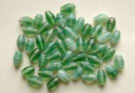 Ovale glaskralen in groennuances (BH-035-BK)