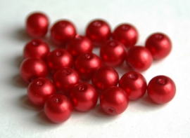Rode parels met satijnglans 8 mm (P76BK)