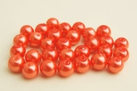 Glasparels in oranje, 8 mm (P-167-PH)