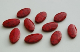 Rood plat ovaal met grijze marmering (AC-085-PH)