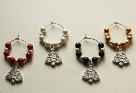 Kerst-winecharms in kerstkleuren (WCT-011)