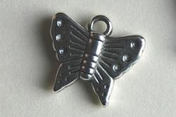 Vlinder, metal look hanger - bedel (MHB-004-ZN)