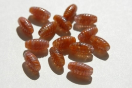 Spiraalkralen bruin-oranje met lichtgrijs gemarmerd (CB-21)