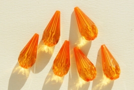 Oranje facetkralen in druppelvorm (AC-075-PH)