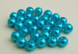 Glasparels in aqua, 8 mm (P-151-PH)