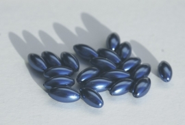 Donkerblauwe punt-ovaalparels (P-056-SF)