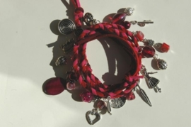 Wrap bracelet in rose-rood (AB-016)