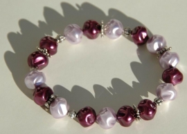 Armband in zacht-lila met aubergine (AB-10-E)