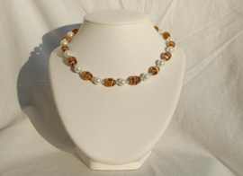 Prachtketting in topaz met wit (SW-005)