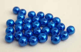 Glasparels in kobaltblauw, 8 mm (P-168-PH)