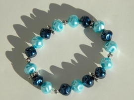 Armband in donkerblauw en aqua (AB-09-E)