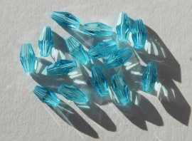 Langwerpige facet-bicones in aqua kristalglas (F-047-SF)