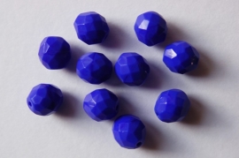 Kobaltblauwe opaque facetkralen 1 cm (F-038)