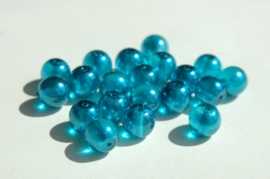 Transparante parels in donker aqua 8 mm (P-063-CB)