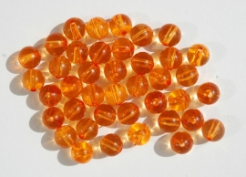 Transparant licht oranje ronde kralen 12mm (AC-034)