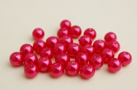 Glasparels in warm roze-rood, 8 mm (P-180-PH)