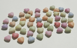 Hartjeskralen met streepjes, gekleurde mix (AC-109-PH6)