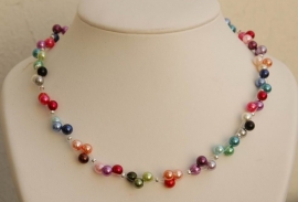 Non-allergische 3-draads ketting multicolor, een schatje! (DD-030)