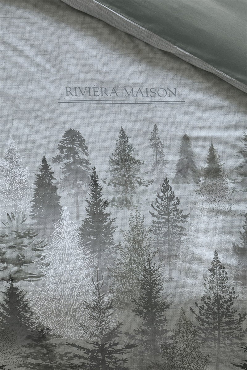 a1/ Riviera Maison dekbedovertrek Foggy Forest - 240 x 200/220 cm + 2x 60 x 70 cm - Green 333100