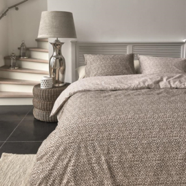 321439 Riviera Maison Braided dekbedovertrek taupe – 135x200 cm (Duitse maat)