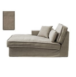 Metropolis Chaise Longue Left, washed cotton, natural 3723001