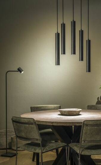 Tubino Mat zwart met kap zwart/bruine finish